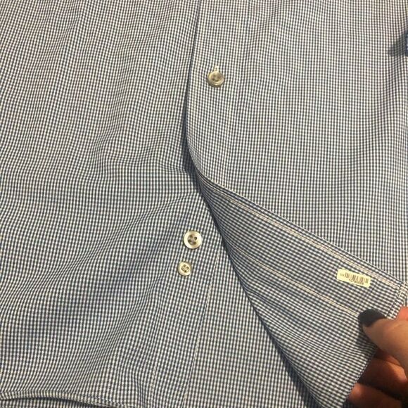 Kenneth Cole reaction size 2xl button up small checkered print 0016 - Picture 8 of 9